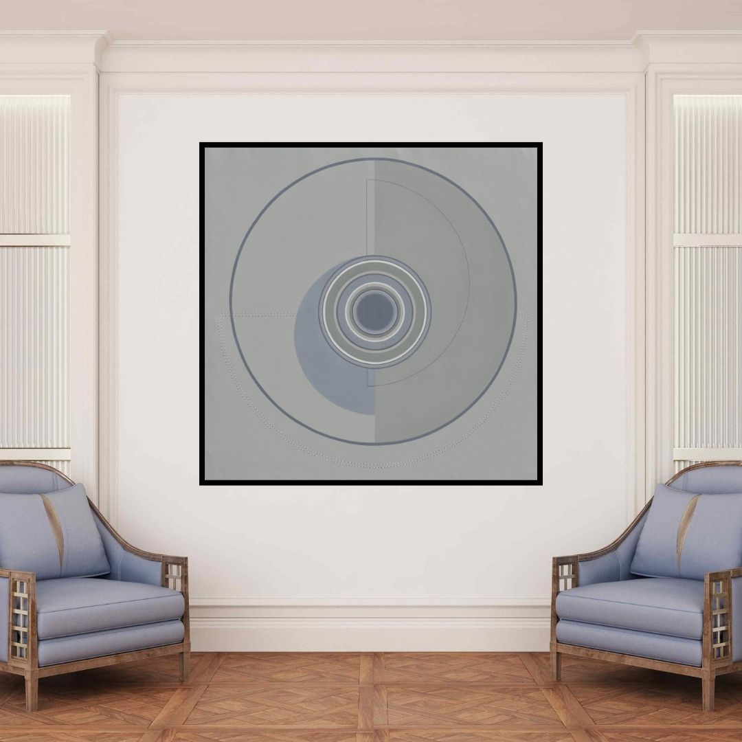 In-situ view of Dhruti Mahajan's 'Untitled 2 (Cosmic Eye)' painting in a room