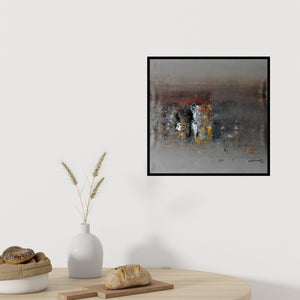 Preview of 'Untitled 2 (Emergence)' Painting by Balasaheb Abhang shown on a wall in a furnished room.