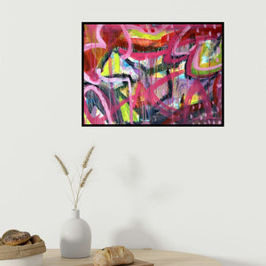 In-situ view of Heena Shaikh's 'Untitled 2 (Emergence)' painting in a room