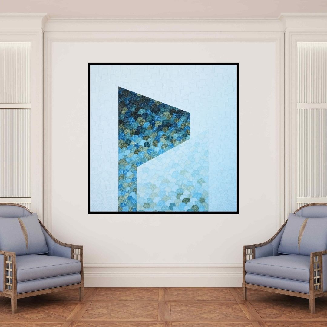 In-situ view of Ishwari Manolikar's 'Untitled 2 (Emergence)' painting in a room