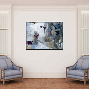 In-situ view of Anas Sultan's 'Untitled 2' painting in a room