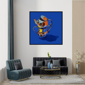 Preview of 'Untitled 2' Painting by Anjaneyulu G shown on a wall in a furnished room.