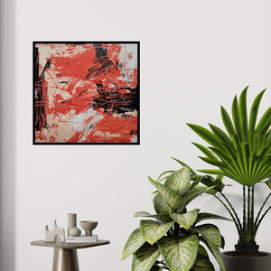 In-situ view of Ajay Choudhary's 'Untitled 2 (Crimson Cacophony)' painting in a room