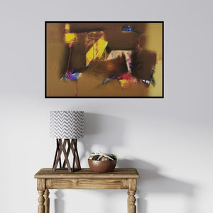 In-situ view of Paras Parmar's 'Untitled 2 (Cosmic Tapestry)' painting in a room