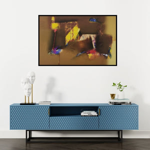 Preview of 'Untitled 2 (Cosmic Tapestry)' Painting by Paras Parmar shown on a wall in a furnished room.