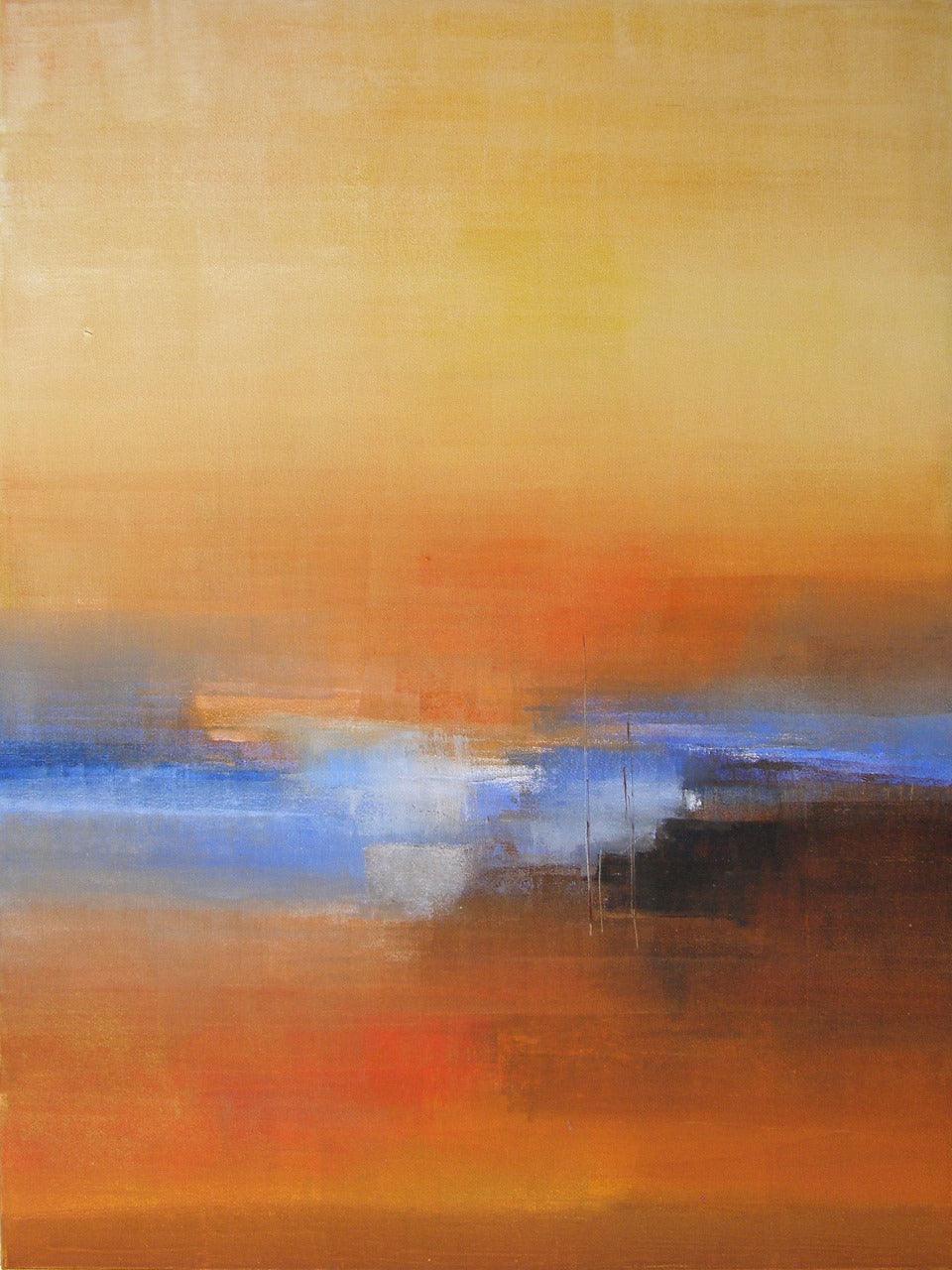 Abstract oil painting titled 'Untitled 2', 40x30 inches, by artist Anu Kulkarni on Canvas