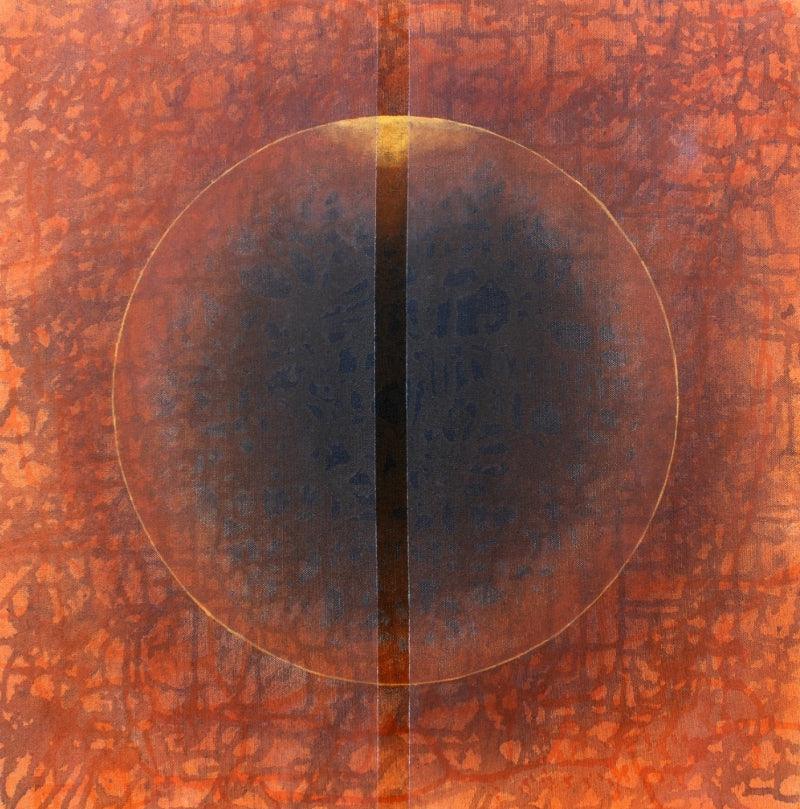 Abstract mixed media painting titled 'Untitled 2', 24x24 inches, by artist Pradeep Ahirwar on Canvas