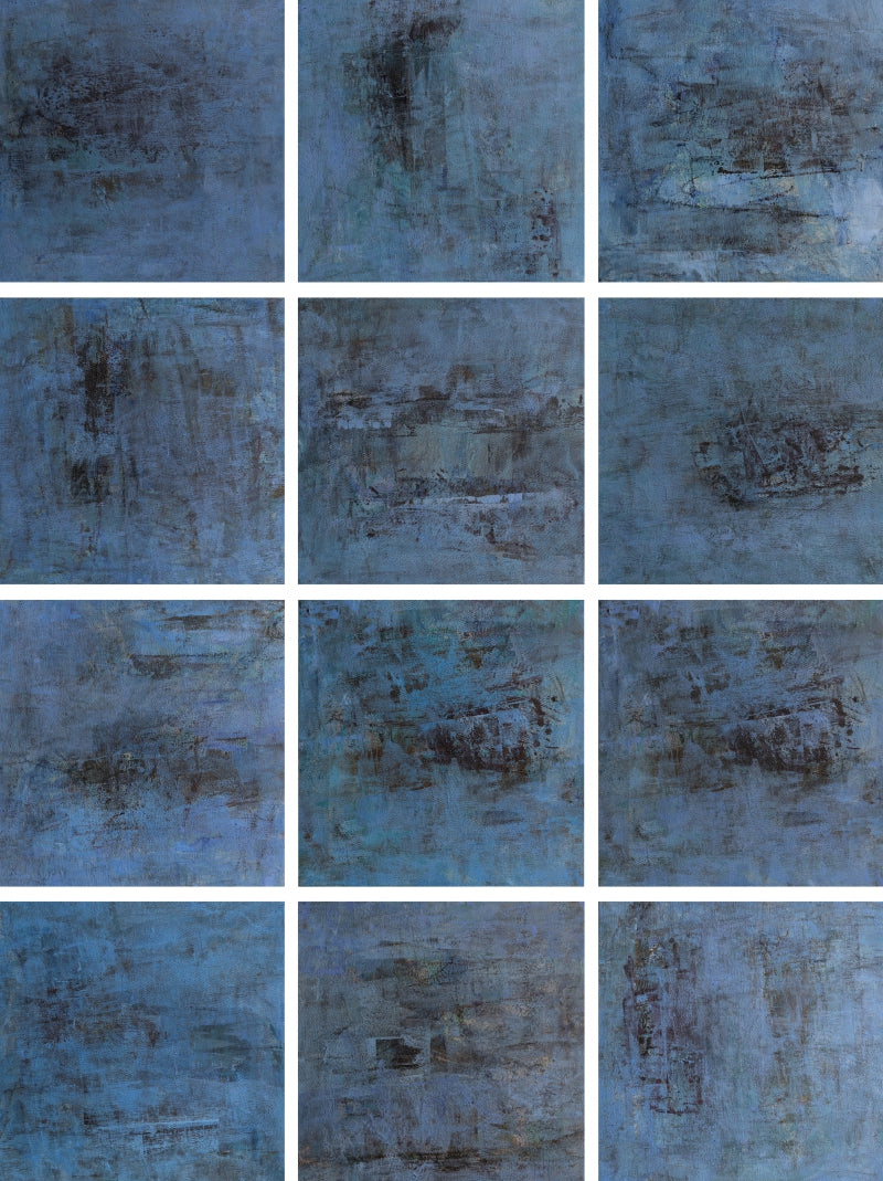 Untitled 2' abstract acrylic painting by artist Goutam Mukherjee, 32x24 inch, on canvas