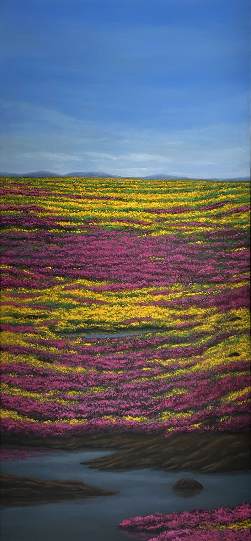 Untitled 2' nature acrylic painting by artist Ramdas Thorat, 78x36 inch, on canvas