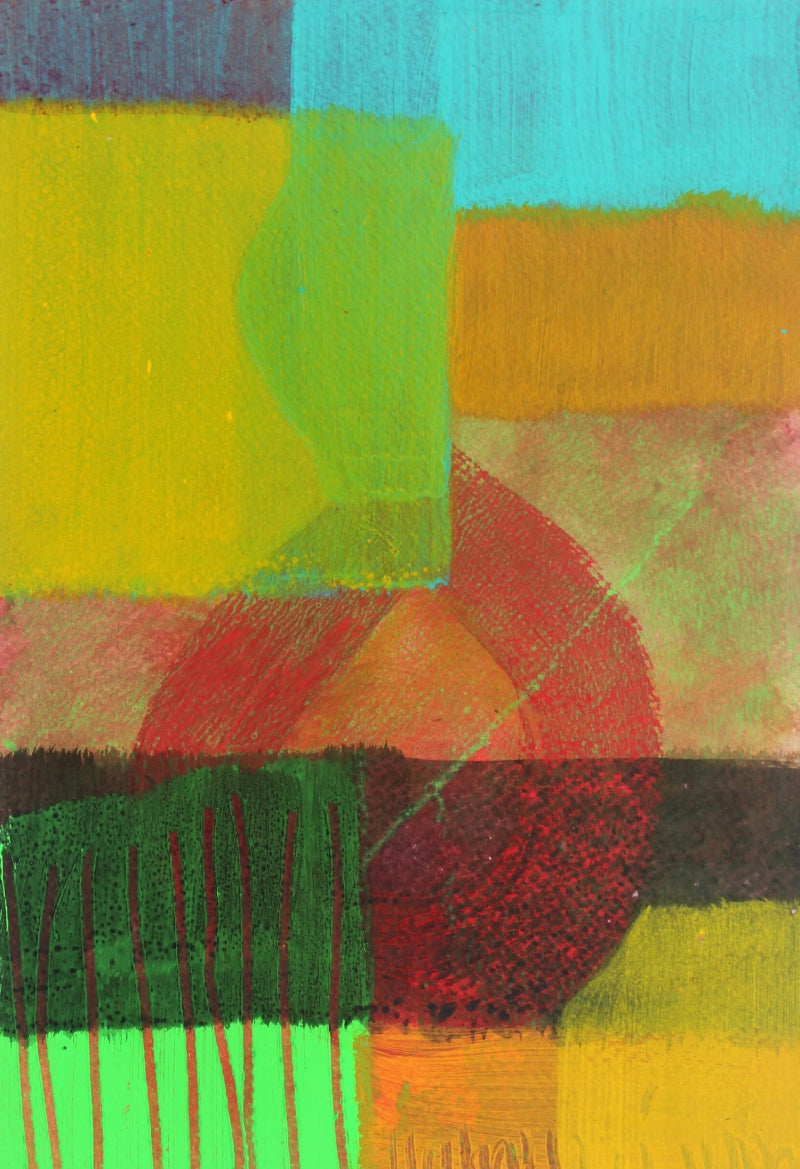 Untitled 2' abstract acrylic painting by artist Muni Sharma, 11x8 inch, on paper