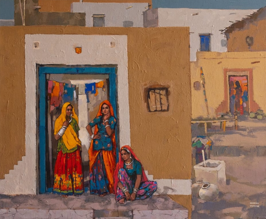 'Untitled 2' figurative acrylic painting by artist Anushka Varekar, 30x36 inch, on canvas