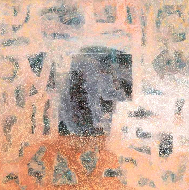 'Untitled 2' abstract acrylic painting by artist Prabinkumar Nath, 36x36 inch, on canvas