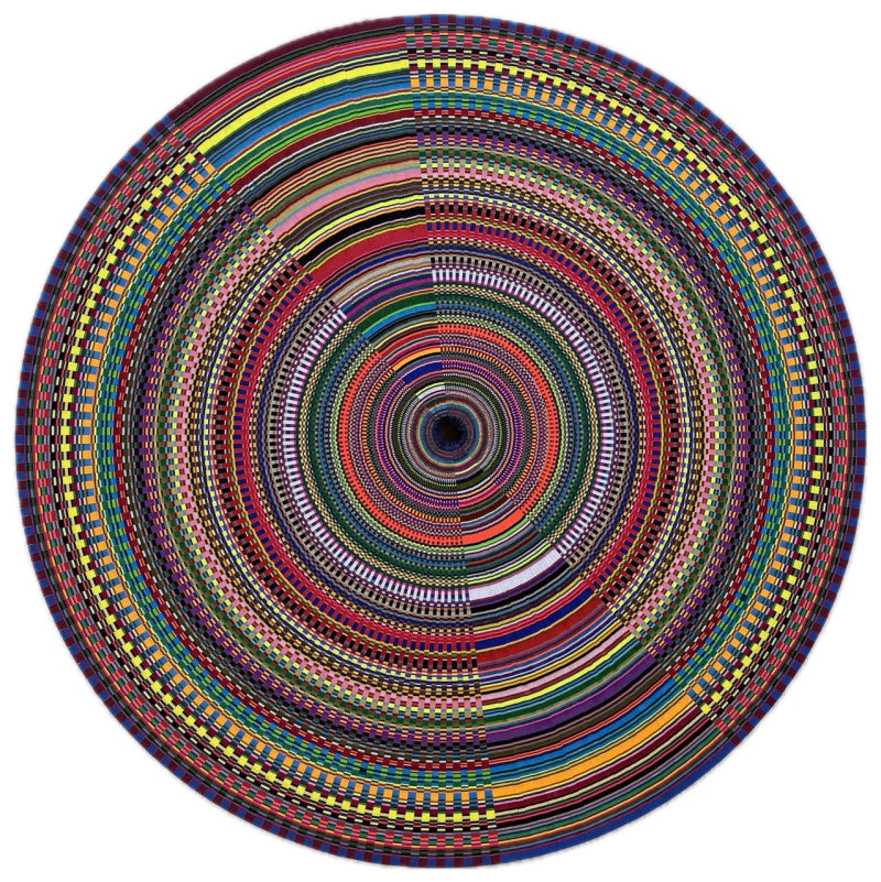 'Untitled 2' abstract mixed-media painting by artist Yuvan Bothisathuvar, 48x48 inch, on board