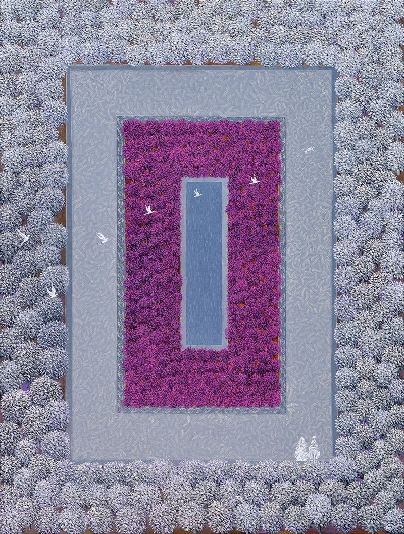 'Untitled 2' nature mixed-media painting by artist Debashish Dutta, 42x36 inch, on canvas