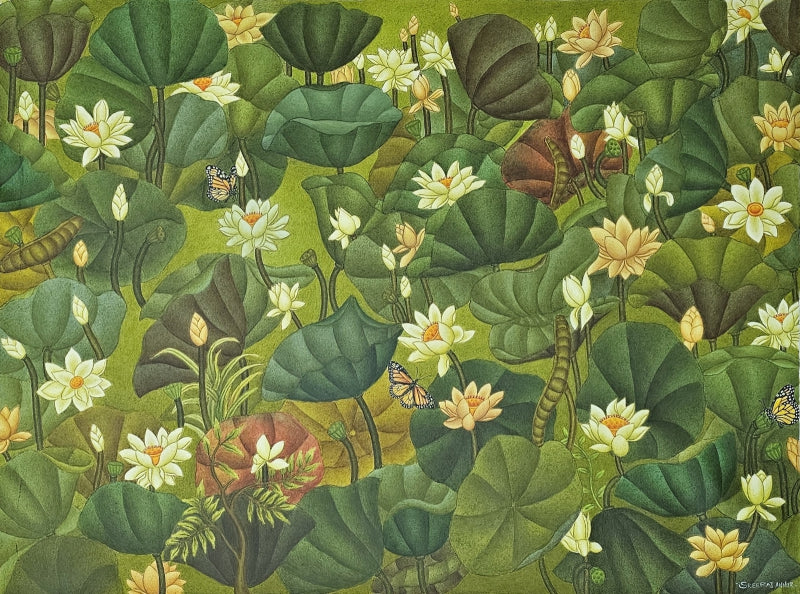 Untitled 2' nature acrylic painting by artist Sreeraj, 36x48 inch, on canvas