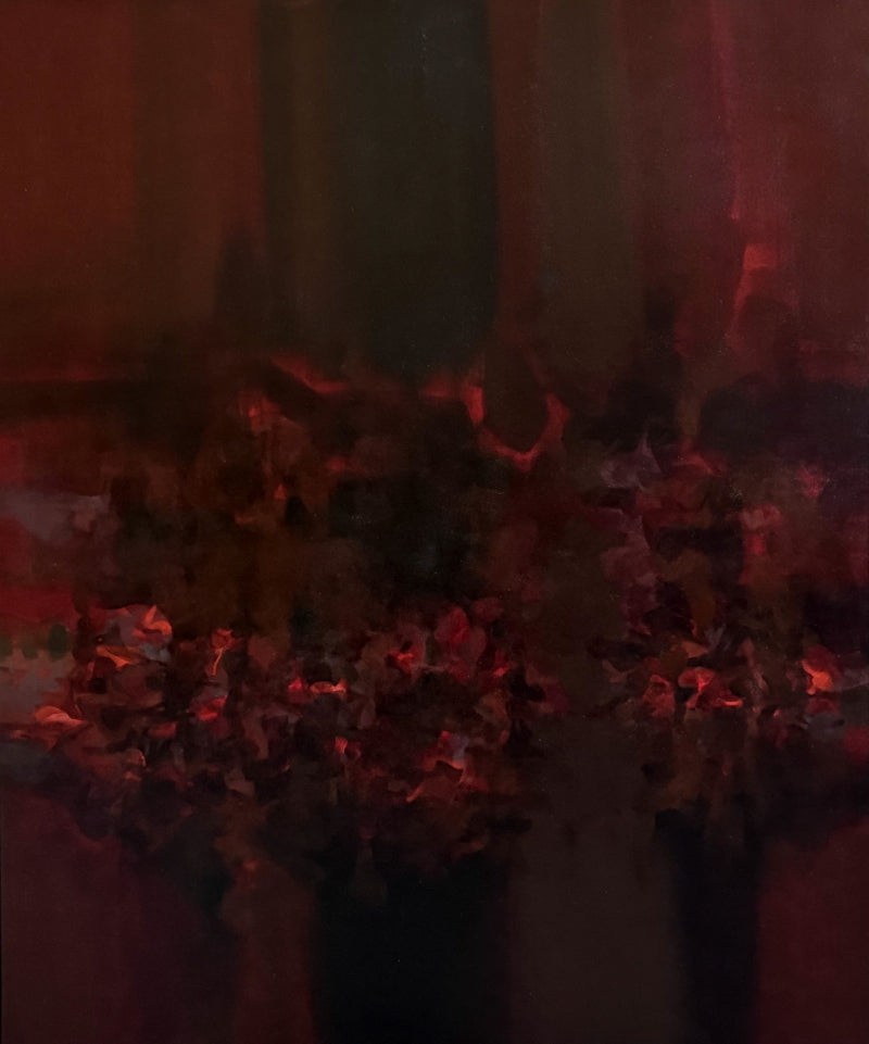 Untitled 2' abstract acrylic painting by artist Sameer Bhitale, 36x30 inch, on linen