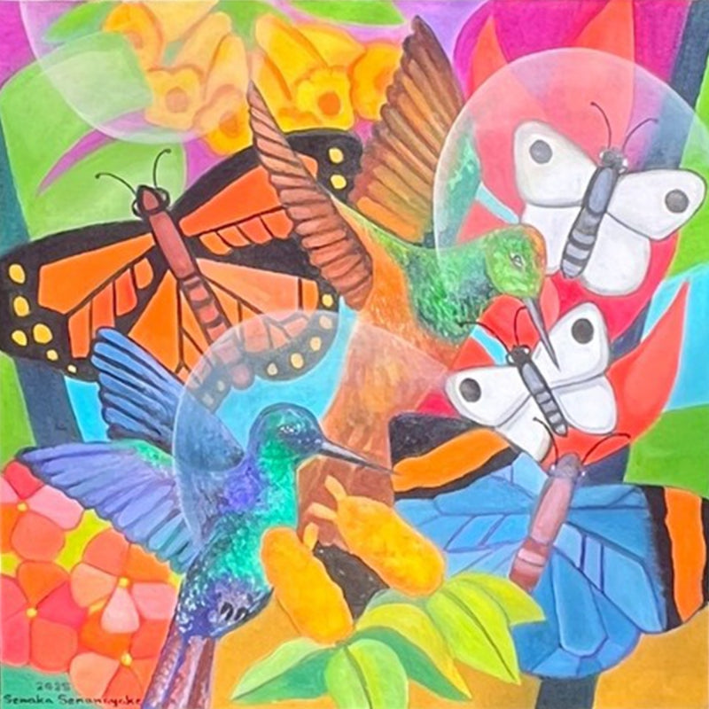 Untitled 2' animals oil painting by artist Senaka Senanayke, 30x30 inch, on canvas