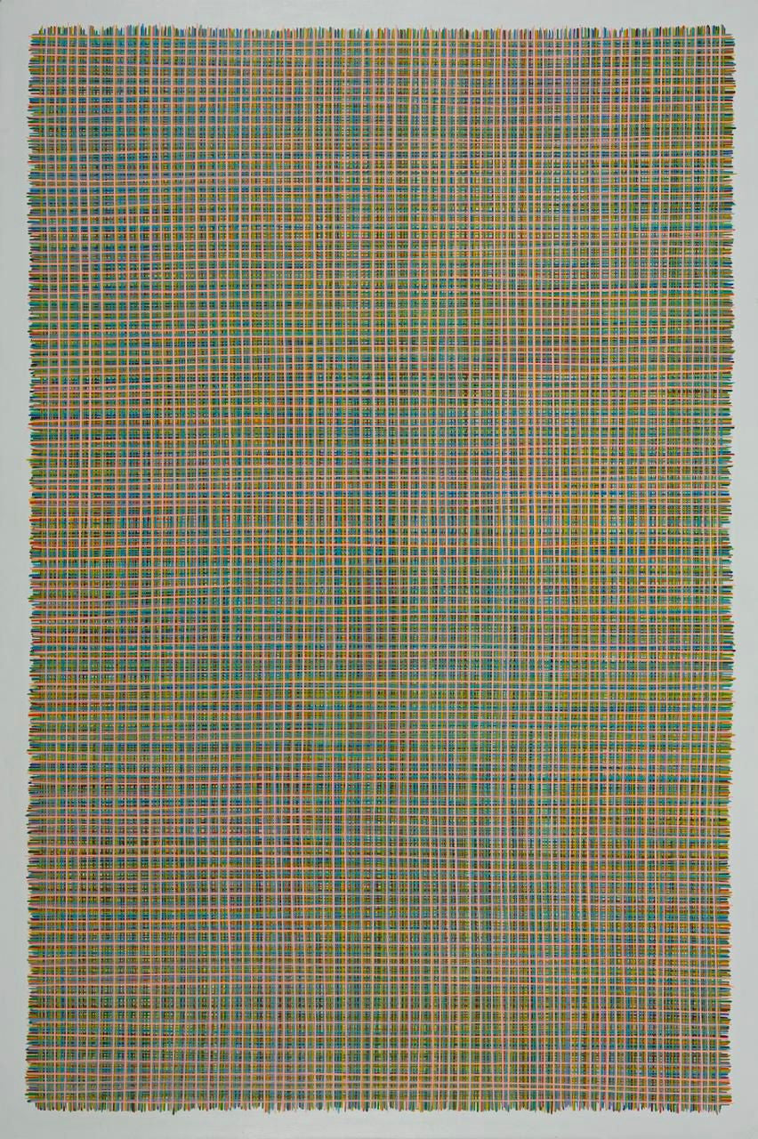 Untitled 2' abstract acrylic painting by artist Harisha Chennaganod, 72x48 inch, on linen