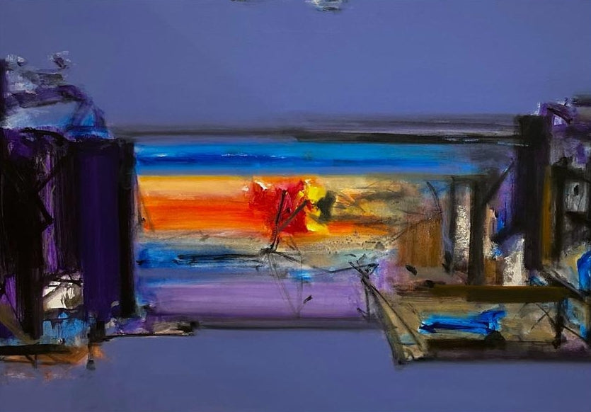 Untitled 2' abstract acrylic painting by artist Chaitan Bhosale, 36x48 inch, on canvas