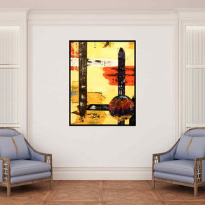 In-situ view of Rasid Pathan's 'Untitled 2 (Untitled)' painting in a room