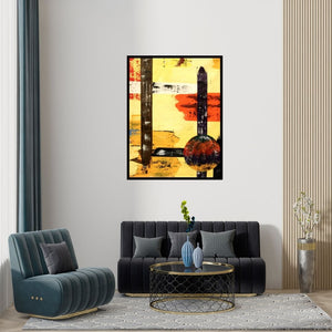 Preview of 'Untitled 2 (Untitled)' Painting by Rasid Pathan shown on a wall in a furnished room.