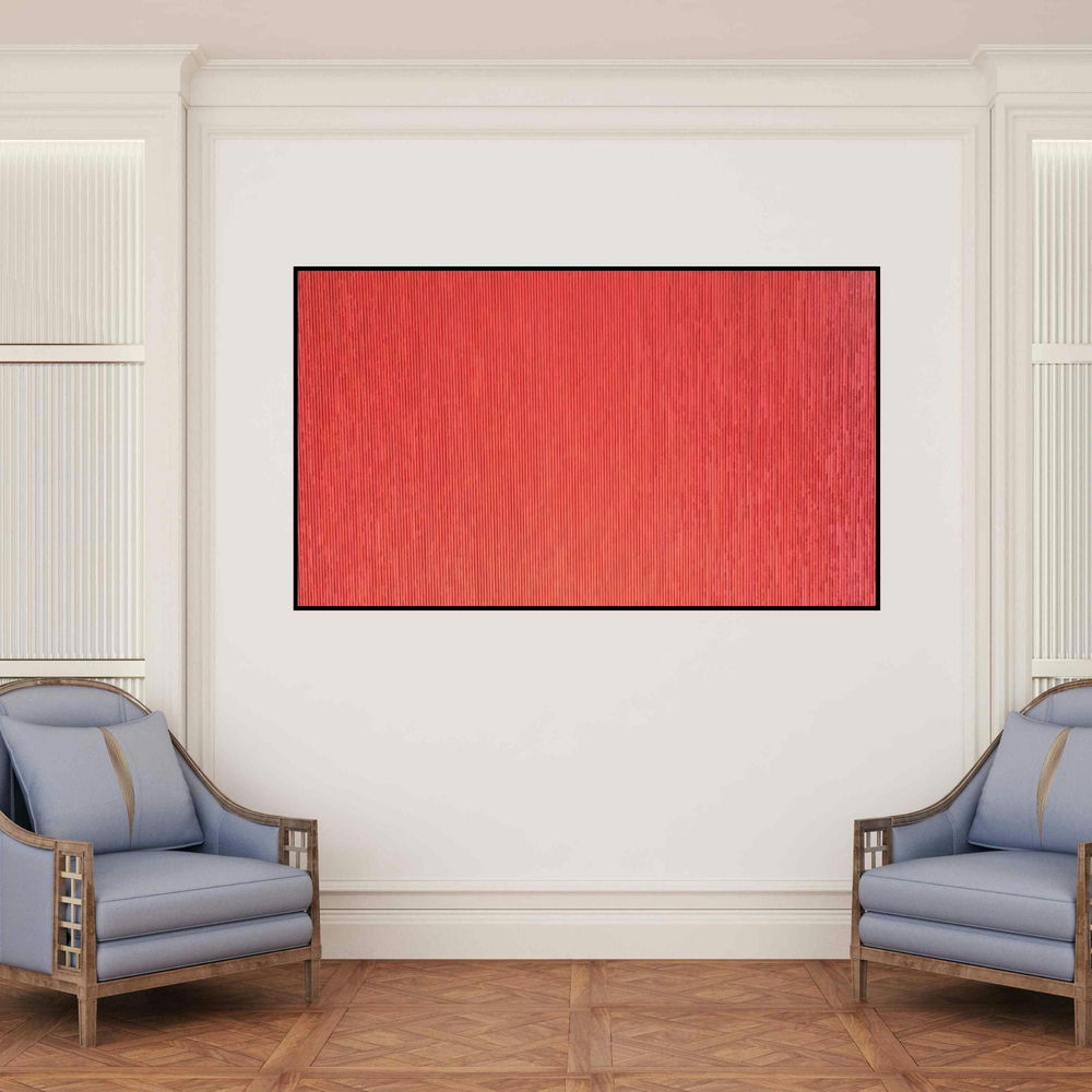 'Untitled 2' painting by Yuvan Bothisathuvar shown on a wall in a furnished room.