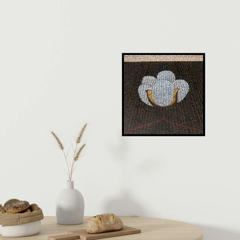 In-situ view of Kuldeep Karagaonkar's 'Untitled 2 (Bloom in Darkness)' painting in a room