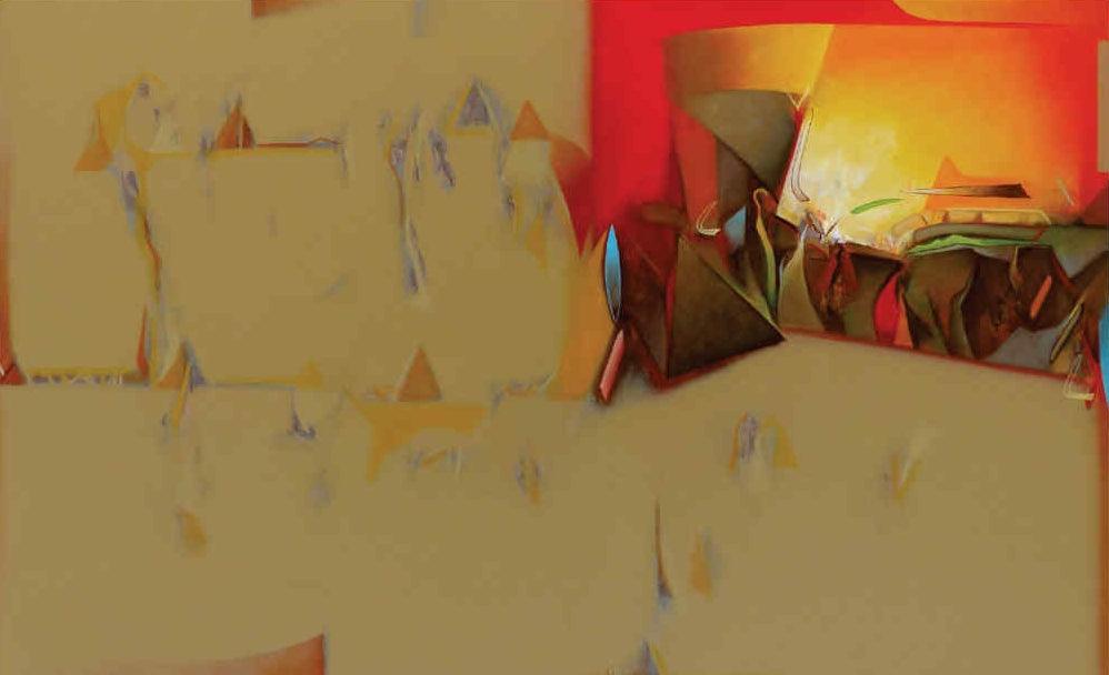 Abstract acrylic painting titled 'Untitled 200', 60x96 inches, by artist Shrikant Kadam on Canvas