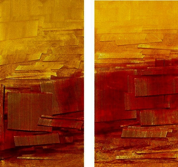 Untitled 201' abstract oil painting by artist Vipta Kapadia, 24x12 inch, on canvas