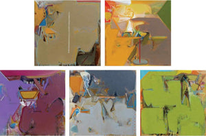 Untitled 201 (A Tapestry of Color and Form**) by Shrikant Kadam, Original Acrylic Abstract Painting on Canvas, X-Small Square Wall Art