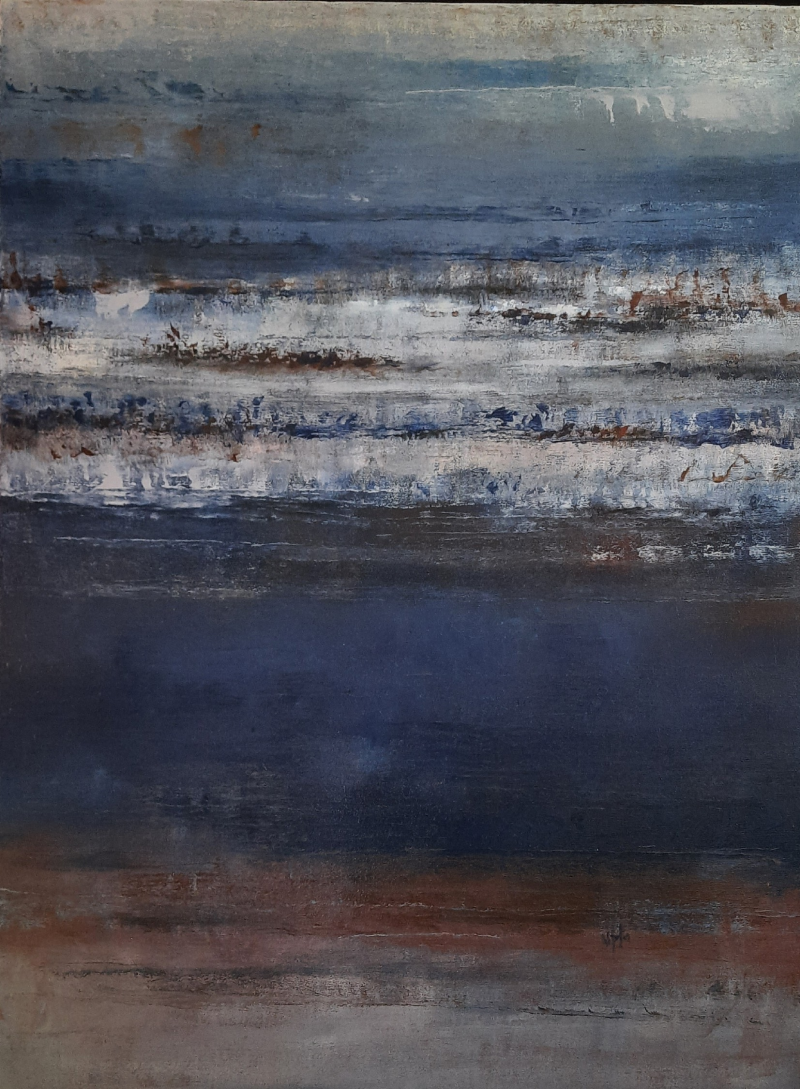 Untitled 206' abstract oil painting by artist Vipta Kapadia, 60x48 inch, on canvas