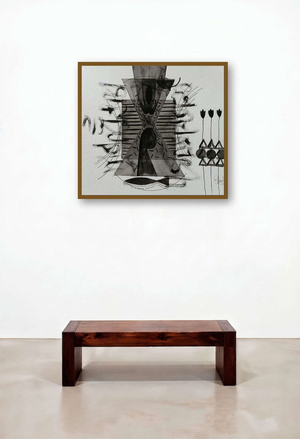 Untitled 208 (Cosmic Dance) by artist Narendra Jatav displayed in a Classic Hotel Suite