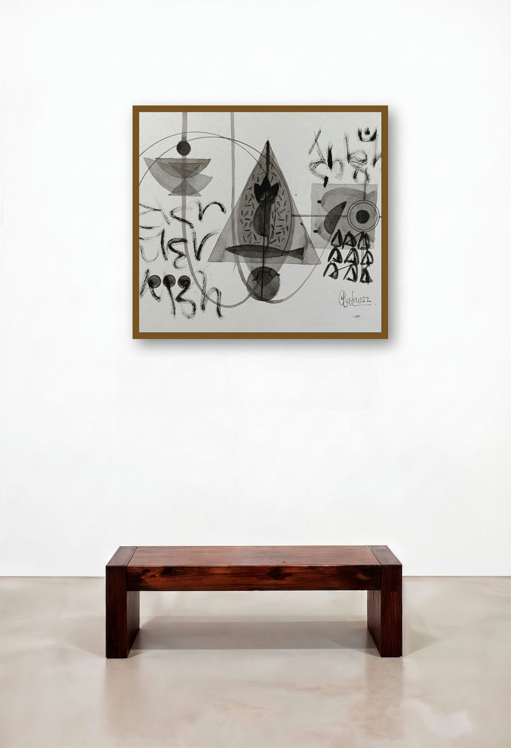Untitled 209 (Cosmic Tapestry) by artist Narendra Jatav displayed in a Contemporary Luxury Family Room