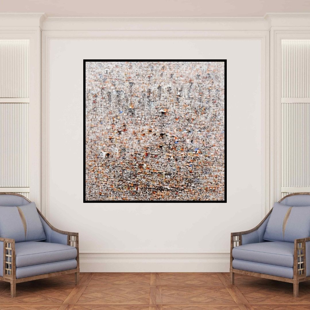 In-situ view of Anand Dabli's 'Untitled 213 (A Tapestry of Time)' painting in a room