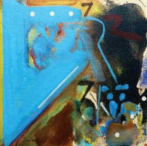 Untitled 215 (Chaotic Harmony**) by Shrikant Kadam, Original Acrylic Abstract Painting on Canvas, X-Small Square Wall Art