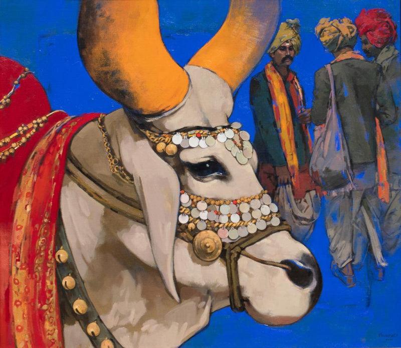 Figurative acrylic painting titled 'Untitled 22', 42x48 inches, by artist Satyajeet Varekar on Canvas