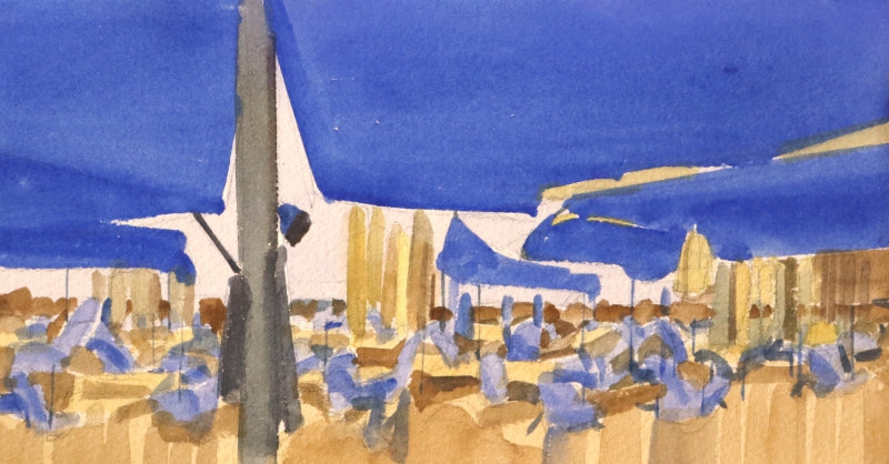 Untitled 22' abstract watercolor painting by artist Sameer Bhitale, 4x8 inch, on paper