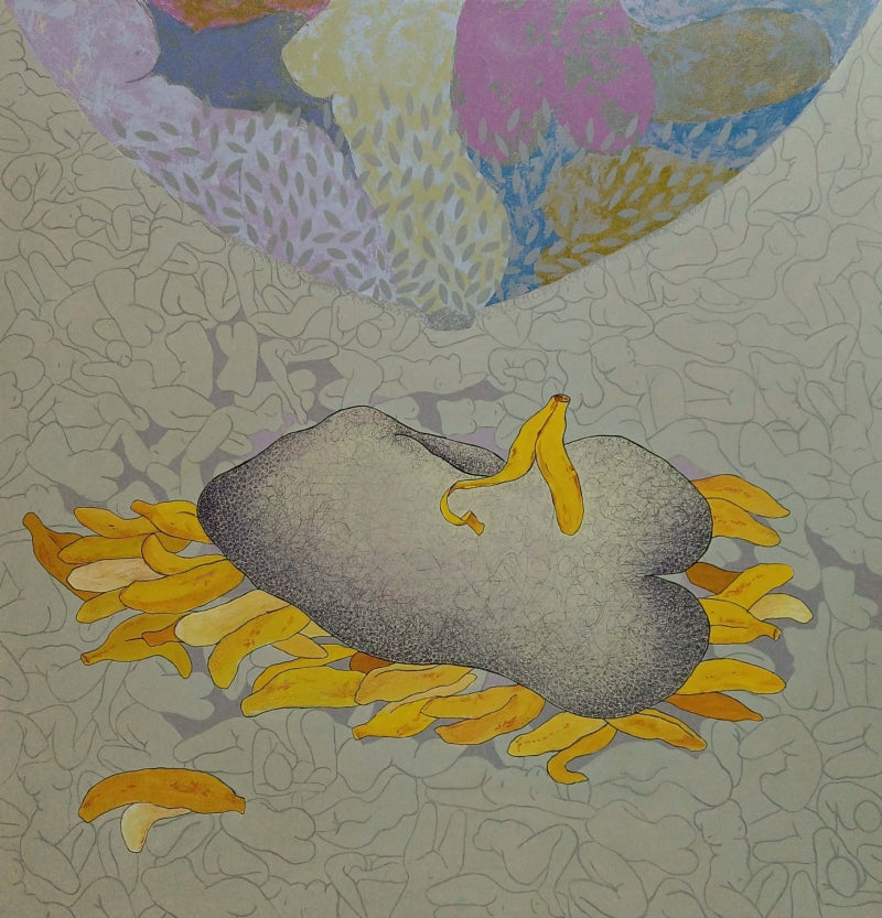 Erotic mixed-media drawing titled 'Untitled 23', 26x22 inch, by artist Mansi Sagar on Fabriano Paper