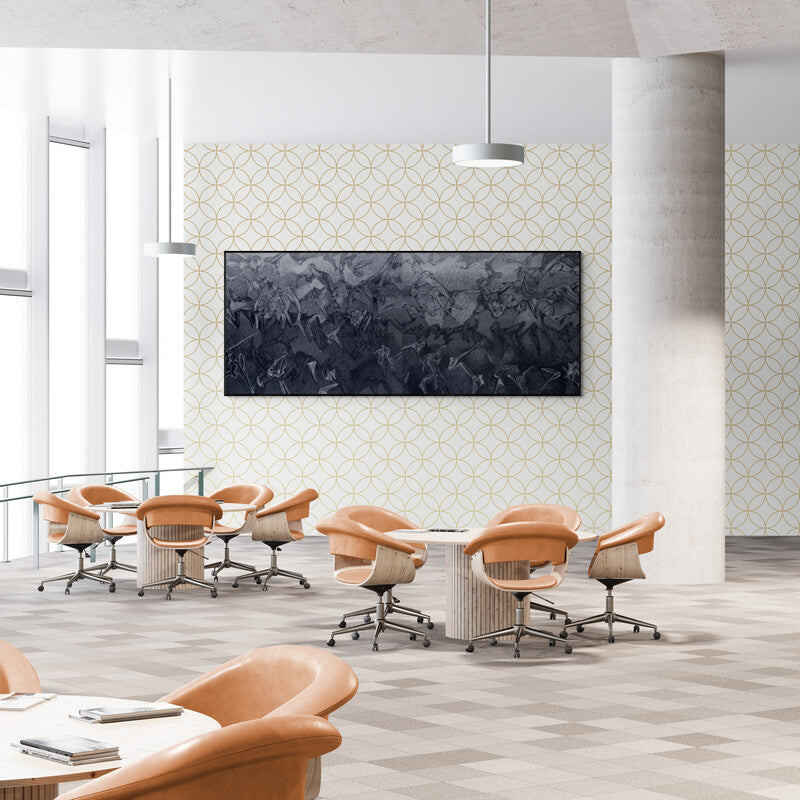 In-situ view of Chandan Bhowmick's 'Untitled 23 (Crystalline Frost)' painting in a room