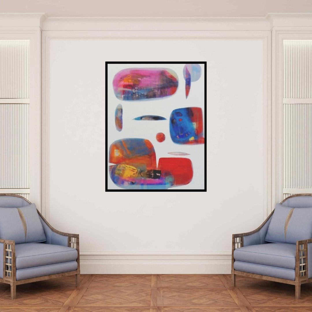 In-situ view of Yashwant Pawar's 'Untitled 23' painting in a room