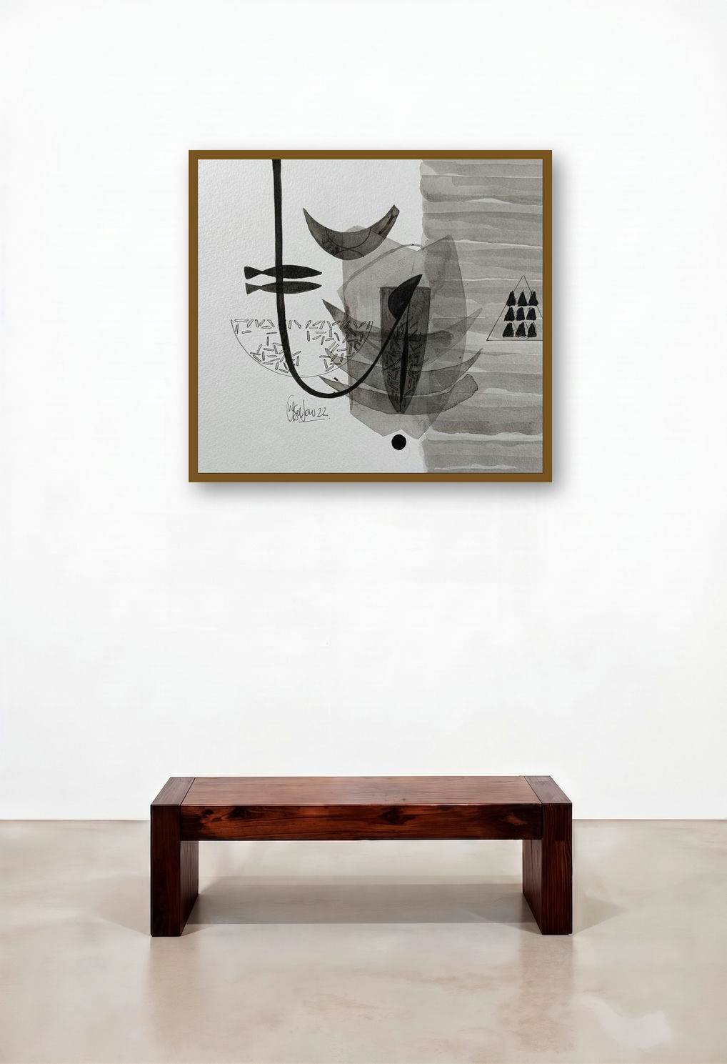 Untitled 232 (Cosmic Tapestry) by artist Narendra Jatav displayed in a Transitional Lounge