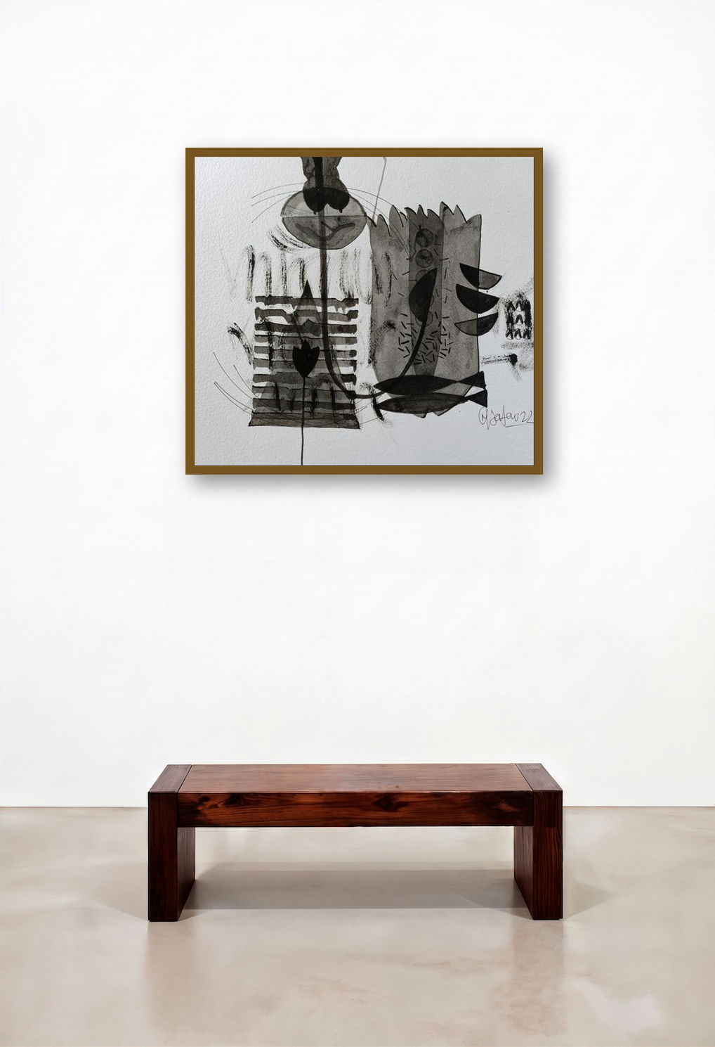 Untitled 233 (Cosmic Tapestry) by artist Narendra Jatav displayed in a Elegant Library