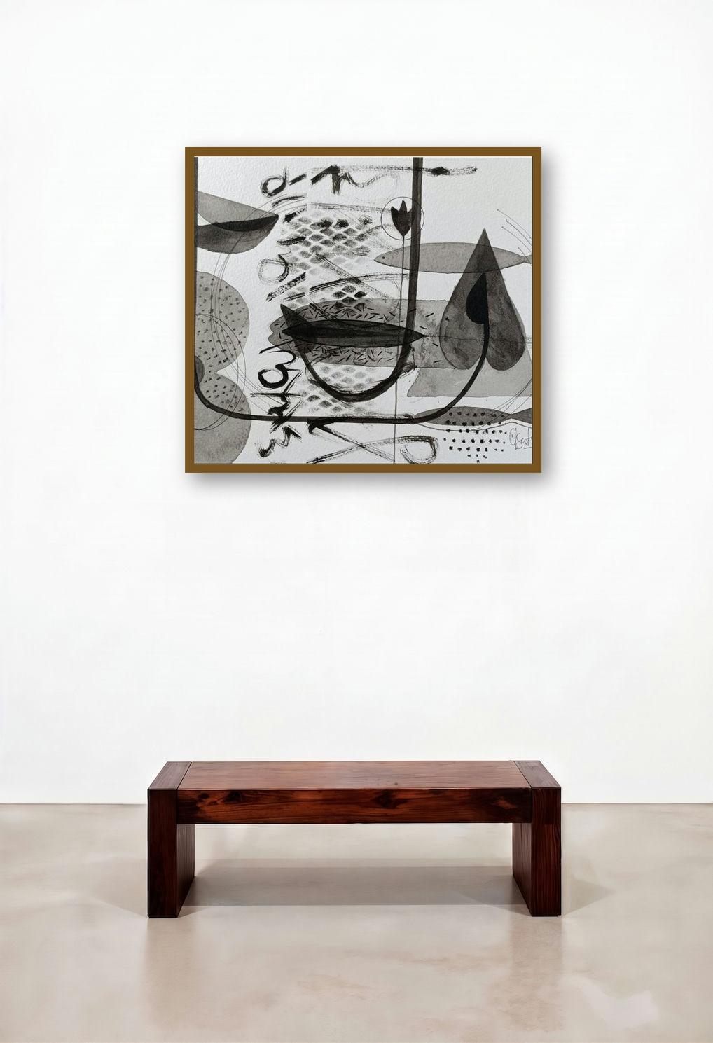 Untitled 236 (Cosmic Tapestry) by artist Narendra Jatav displayed in a Coastal Home Office