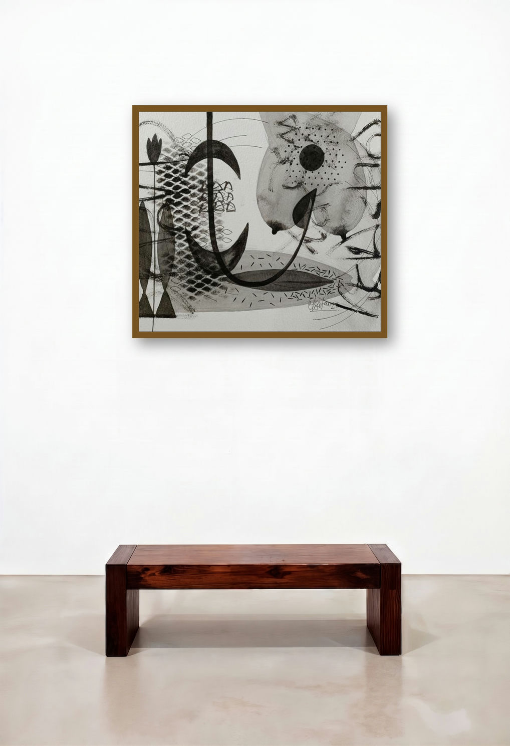 Untitled 237 (Cosmic Tapestry) by artist Narendra Jatav displayed in a Eclectic Living Room