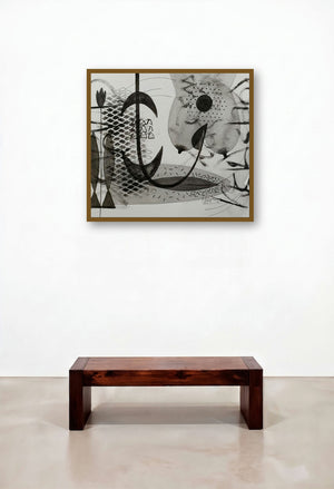 Untitled 237 (Cosmic Tapestry) by artist Narendra Jatav displayed in a Eclectic Living Room