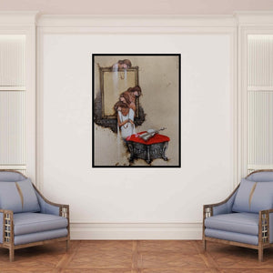 In-situ view of Mintu Mallick's 'Untitled 24 (Bound by Time)' painting in a room