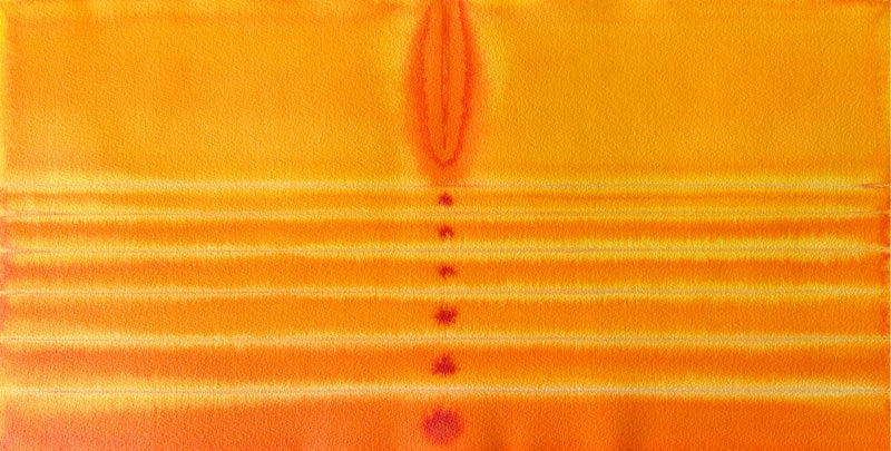 'Untitled 24' abstract ink drawing by artist Prashant Dhadve, 12x24 inch, on paper