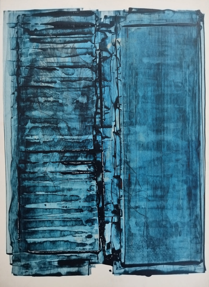 'Untitled 24' abstract acrylic painting by artist Yash Chawardol, 12x8 inch, on paper