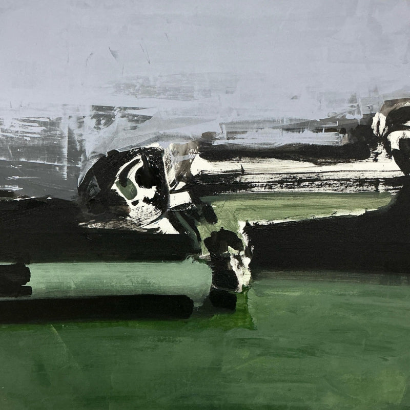 Untitled 24' abstract acrylic painting by artist Chaitan Bhosale, 36x36 inch, on canvas