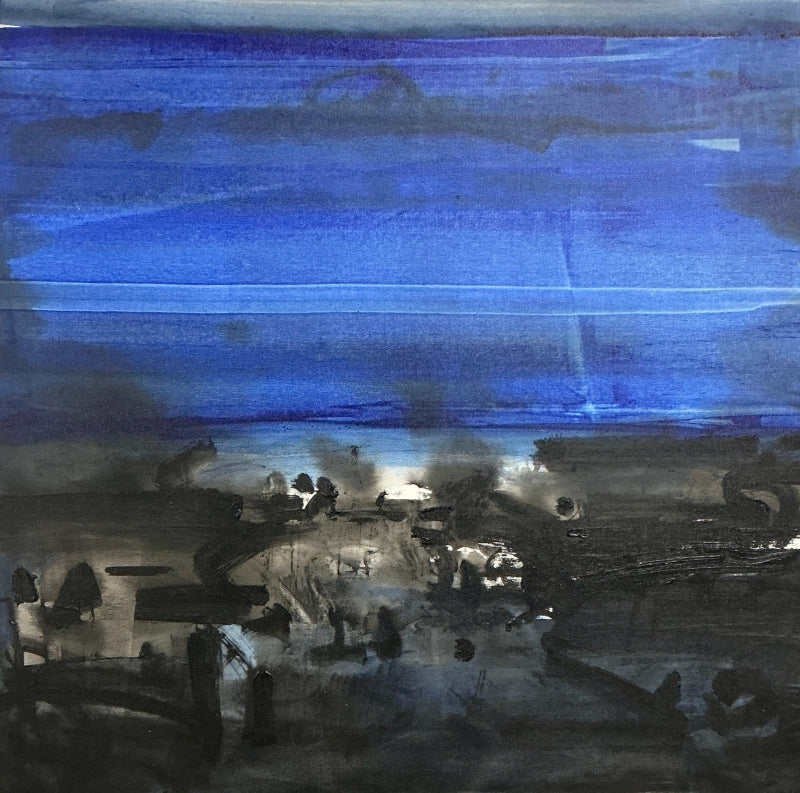 Untitled 25' abstract acrylic painting by artist Chaitan Bhosale, 36x36 inch, on canvas